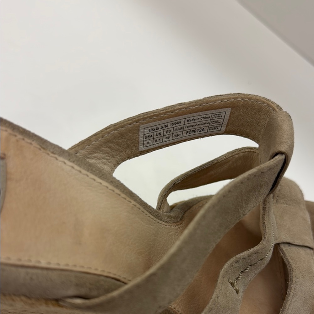 UGG Tan Suede Espadrille Wedge Sandals - Picture 8 of 11